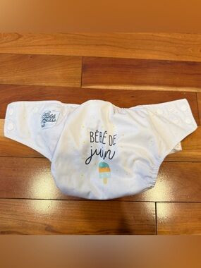 White Adjustable Cloth Diaper Cover with Popsicle Print